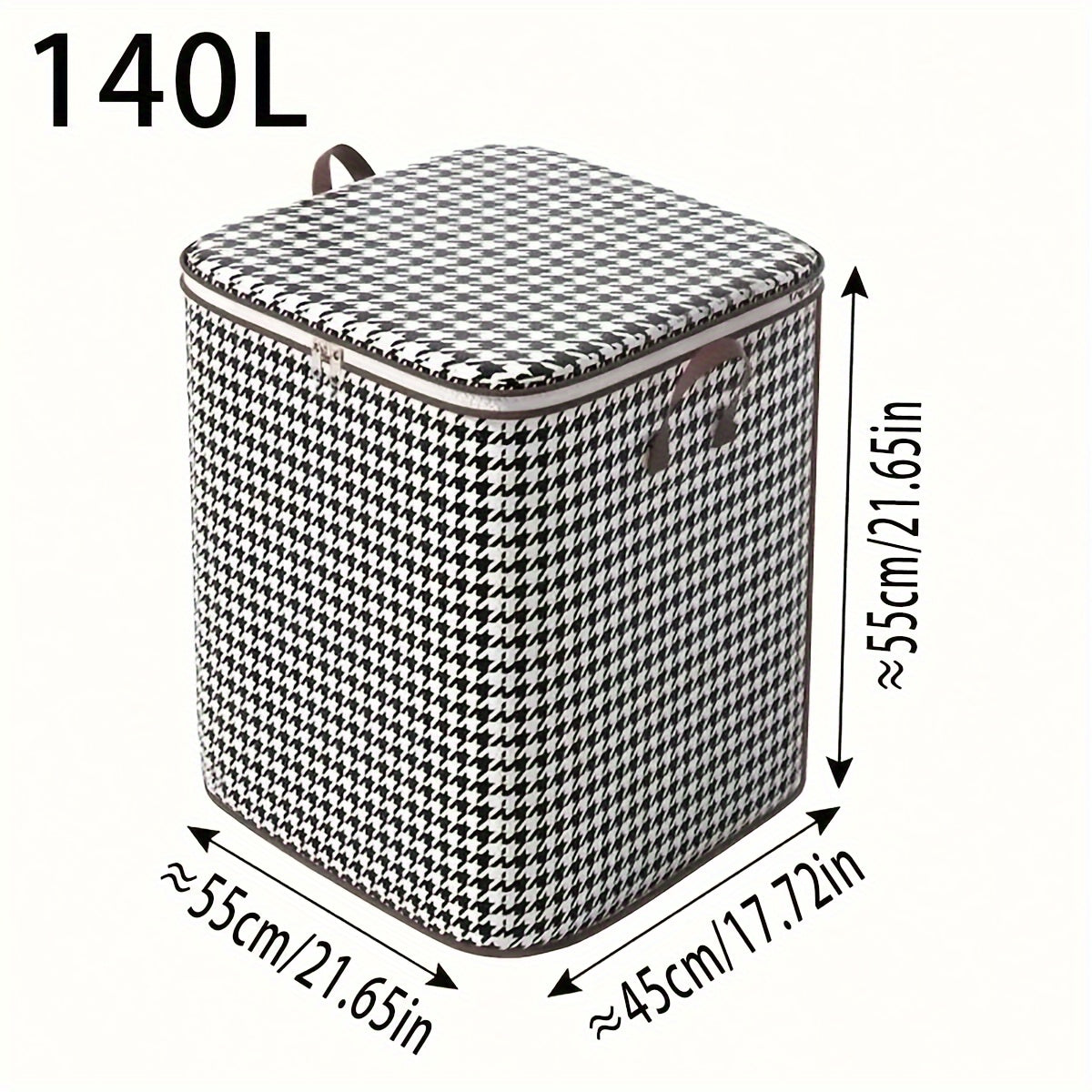 2pcs Houndstooth Storage Bag Large Capacity for Clothes Books Toys