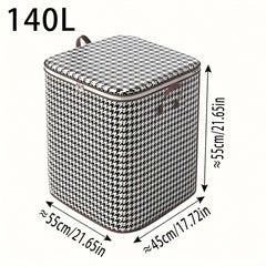 2pcs Houndstooth Storage Bag Large Capacity for Clothes Books Toys