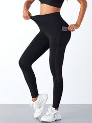 Breathable Soft Sports Leggings With Pocket Butt Lifting Fitness Tight Pants