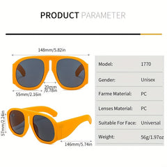 Round Large Frame Sunglasses Anti Light Street Style Contrast Sunglasses