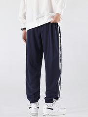 Striped Men's Casual Trousers for Autumn/Winter