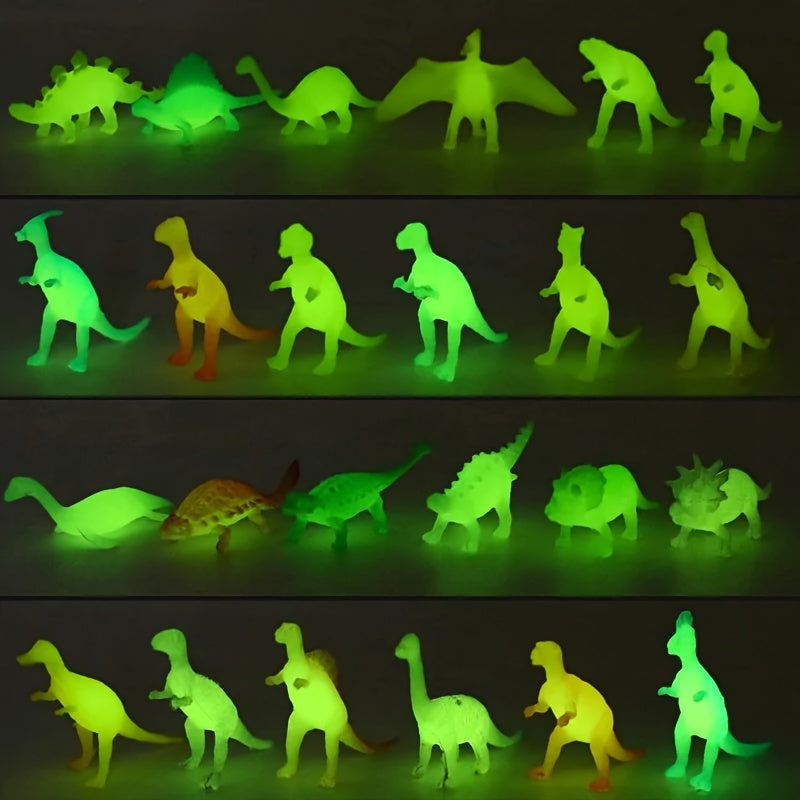 16pcs Luminous Mini Dinosaurs Glow In Dark Dino Figures