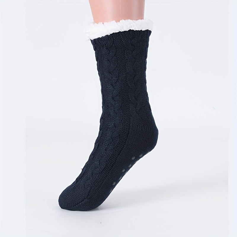 Cozy Fuzzy Socks With Grip Pads Winter Warm Slipper Socks