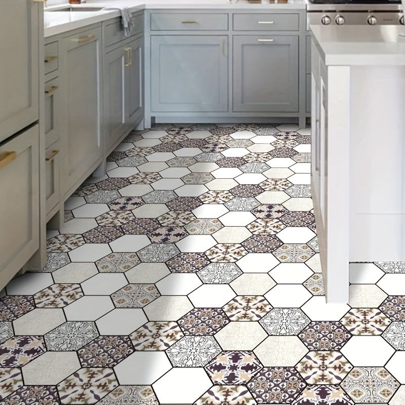 Thickened Simulation Tile Retro Pattern Floor Sticker Waterproof Home Decoration
