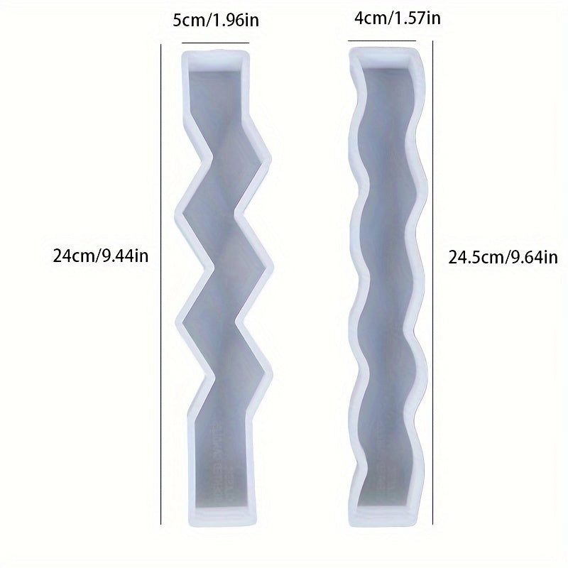 3D Wavy Strip Candle Silicone Mold DIY Long Pillar Scented Candle Making Mould