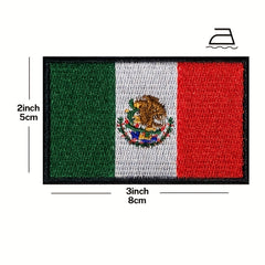 Mexico Flag Patch Embroidered Applique Mexican Iron On Sew On National Emblem
