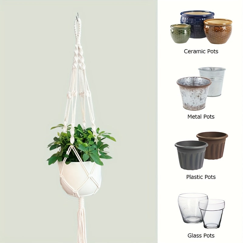 1pc 3pcs Macrame Plant Hanger Set Large Ivory
