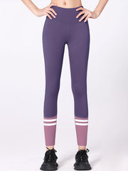 Striped High Waisted Leggings Tummy Control Yoga Pants