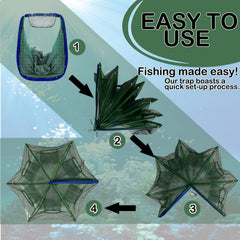 Foldable Fish Bait Trap for Minnows Crabs Crawfish Shrimp