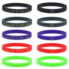 Smiling Face & Letter Silicone Bracelet Rubber Wristband