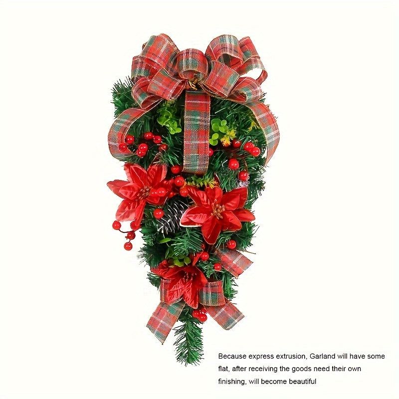 Christmas Ribbon Flower Hanging Decoration For Wall And Door