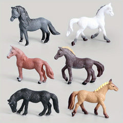 6pcs Farm Pony Animal Model Set Educational Toy Gift