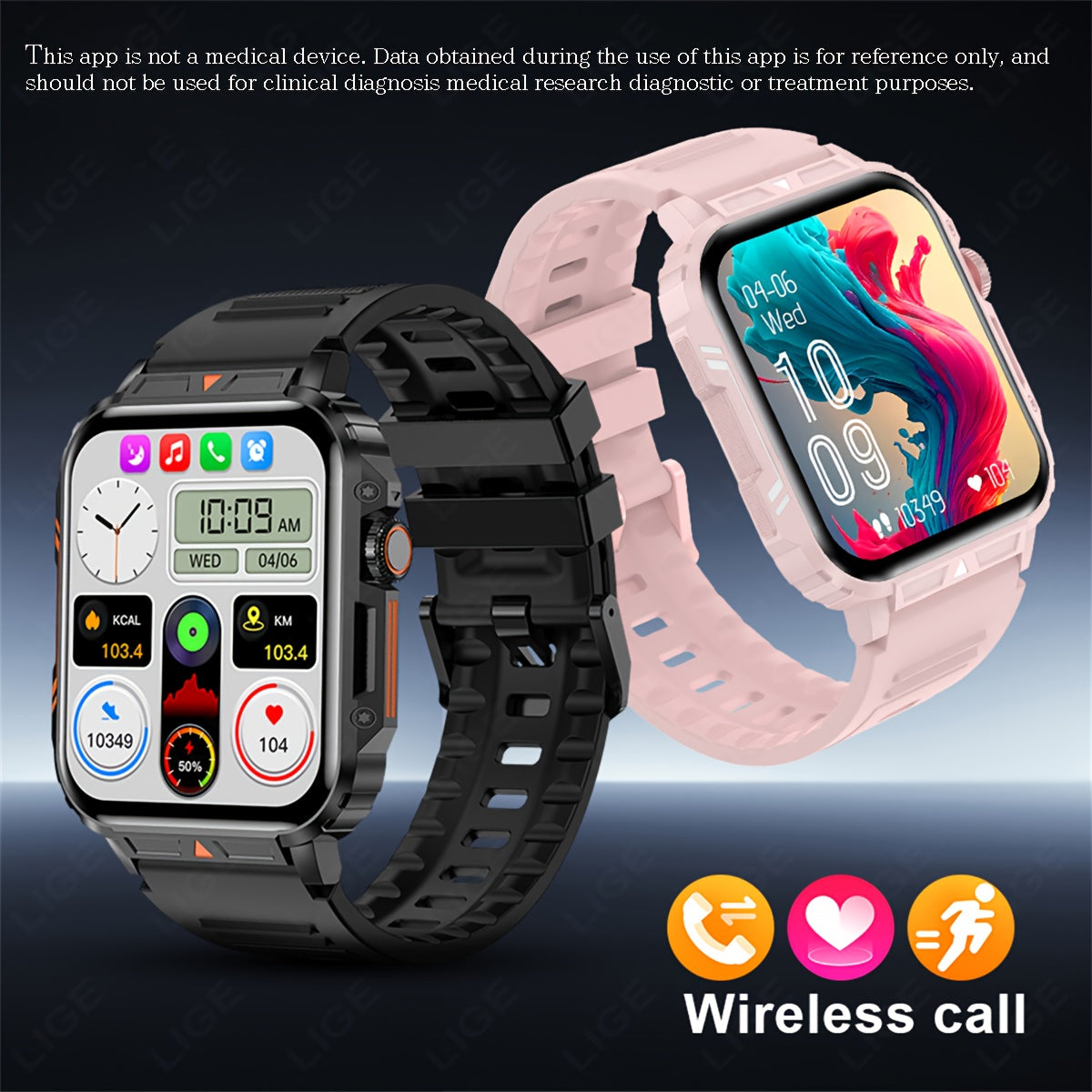 Smart Watch 4 95cm Full Touch Screen Sport Mode Step Count Calories Alarm Clock