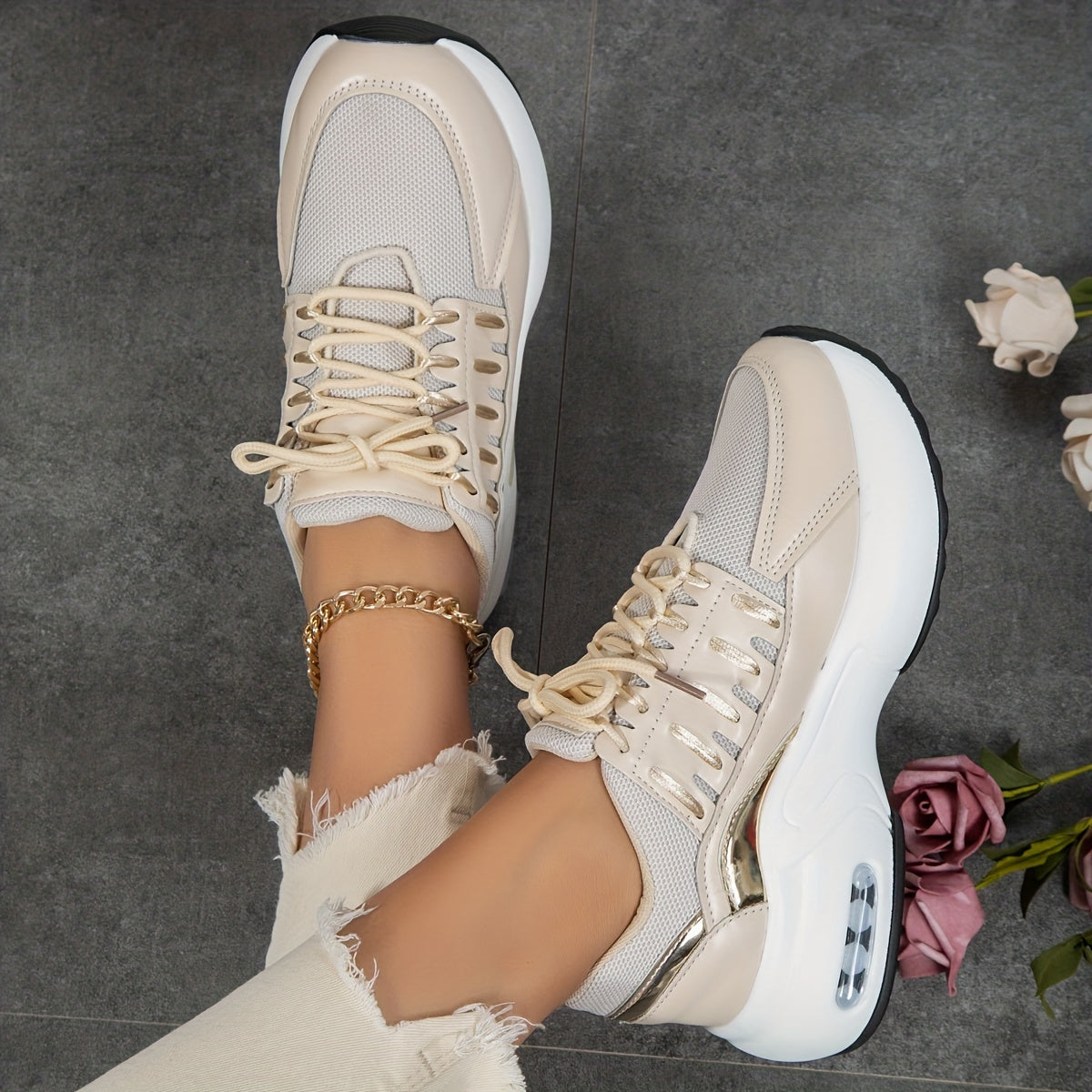 Women's Air Cushion Sneakers Low Top Running Shoes