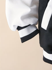 Boys Bear Print Baseball Jacket