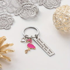 Creative Flamingo Keychain Keyring Pendant Inspirational Women Holiday Gift