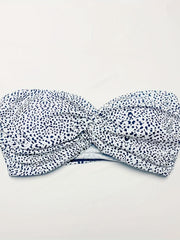 Ruched Bandeau Bikini Bottoms High Stretch Strapless Sexy Swimsuit Top