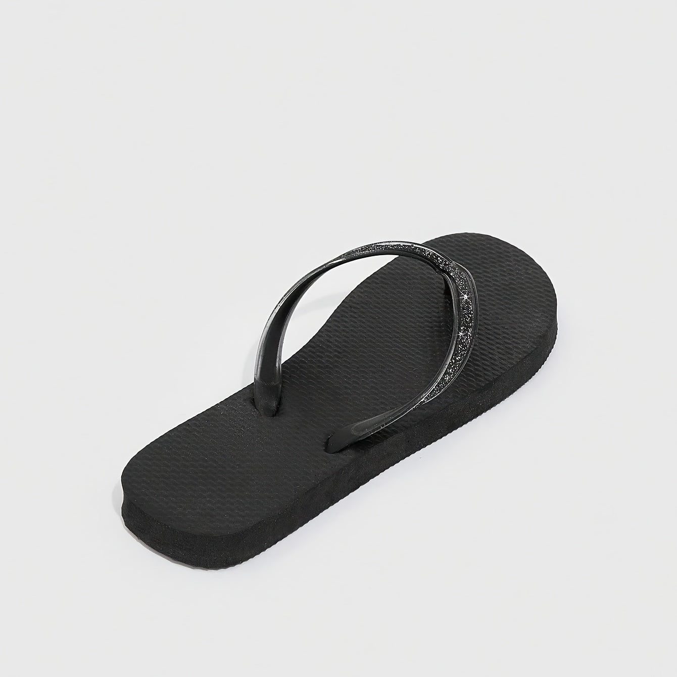 Glitter Flip Flops Casual Square Open Toe Flat Slide Shoes