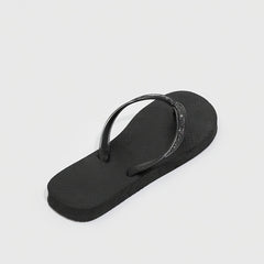 Glitter Flip Flops Casual Square Open Toe Flat Slide Shoes