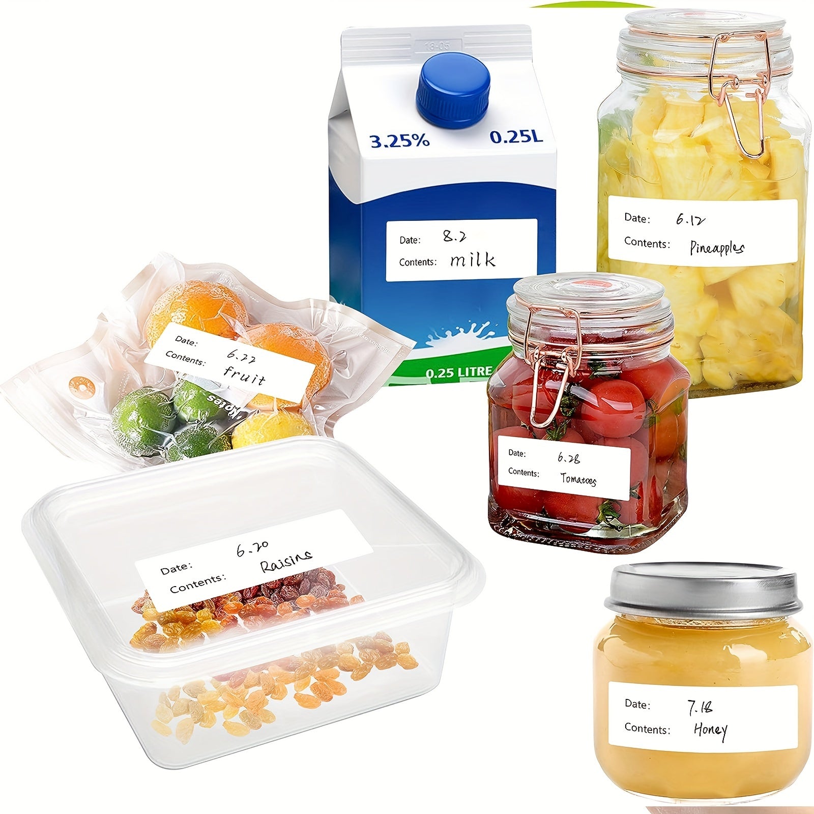 100pcs Date Stickers For Food Storage Labels Home Kitchen Packaging