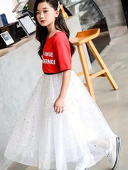 Sequins High Waist Fairy Skirt Tulle Skirt For Casual Outfit