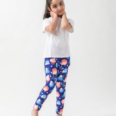 Girls Xmas Lamps Print Leggings Soft Pants Kids Clothes