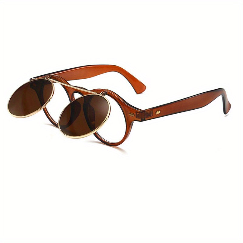 Men's Retro Flip Sunglasses Mixed Decorative Beach Glasses