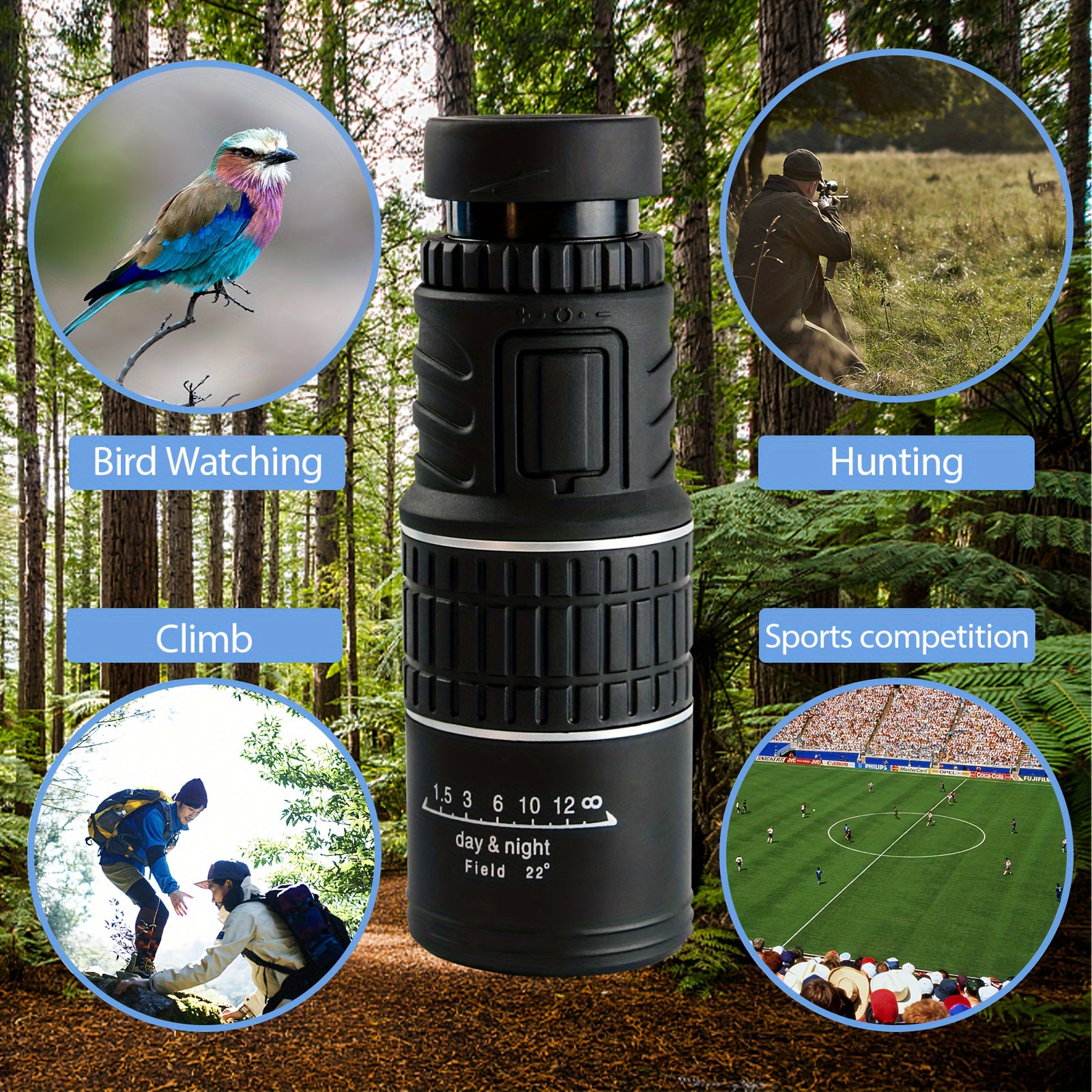 Portable Monocular Telescope High Power for Concerts & Travel