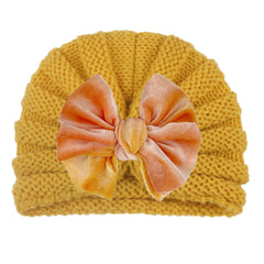 Winter Children's Wool Bow Hat for Baby 0-3 Years