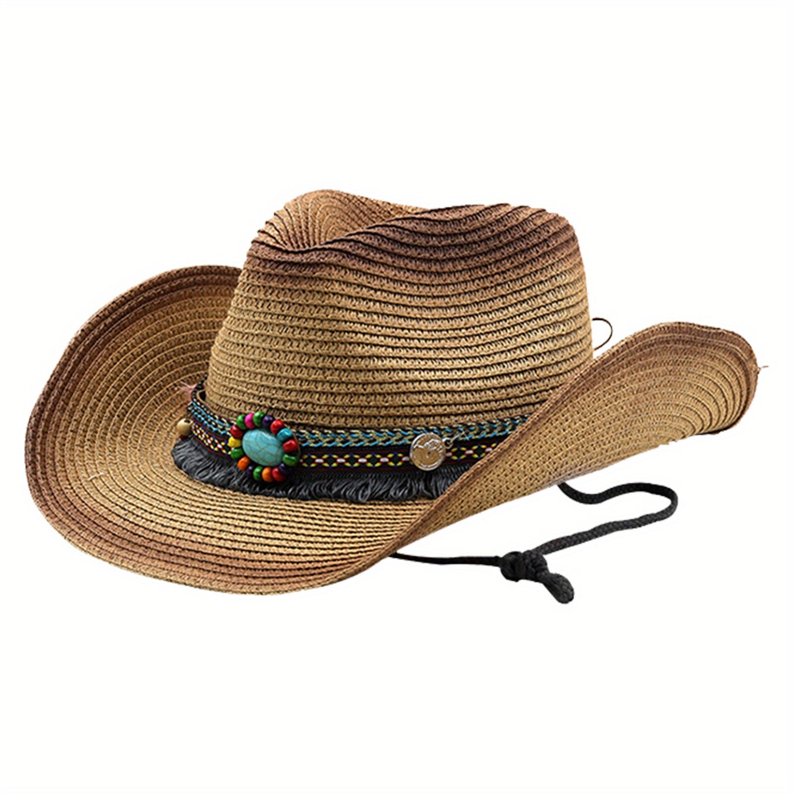 Vintage Straw Hat Sun Hat Western Cowboy Boho Style