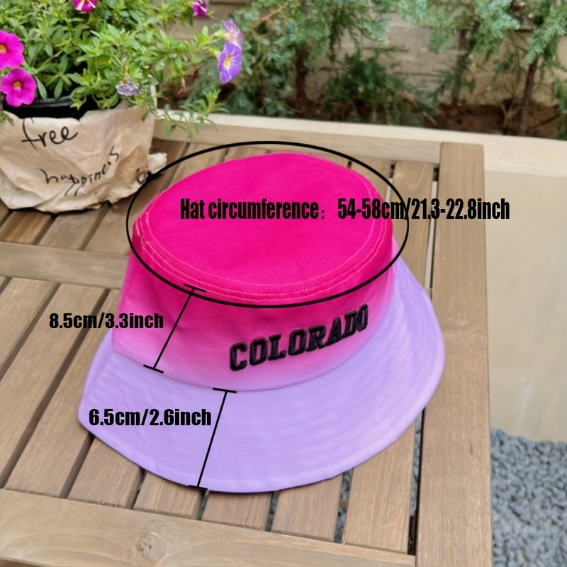 COLORADO Gradient Bucket Hat Lightweight Sunscreen Hip Hop Fisherman Cap