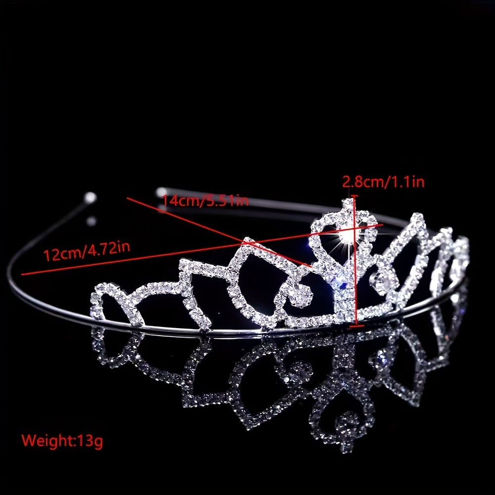 Rhinestone Headband Queen Crown Tiara Bridal Wedding Hair Accessories