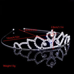 Rhinestone Headband Queen Crown Tiara Bridal Wedding Hair Accessories