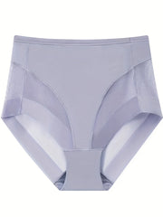 4pcs Mesh Stitching Briefs Comfy & Breathable Intimates Panties