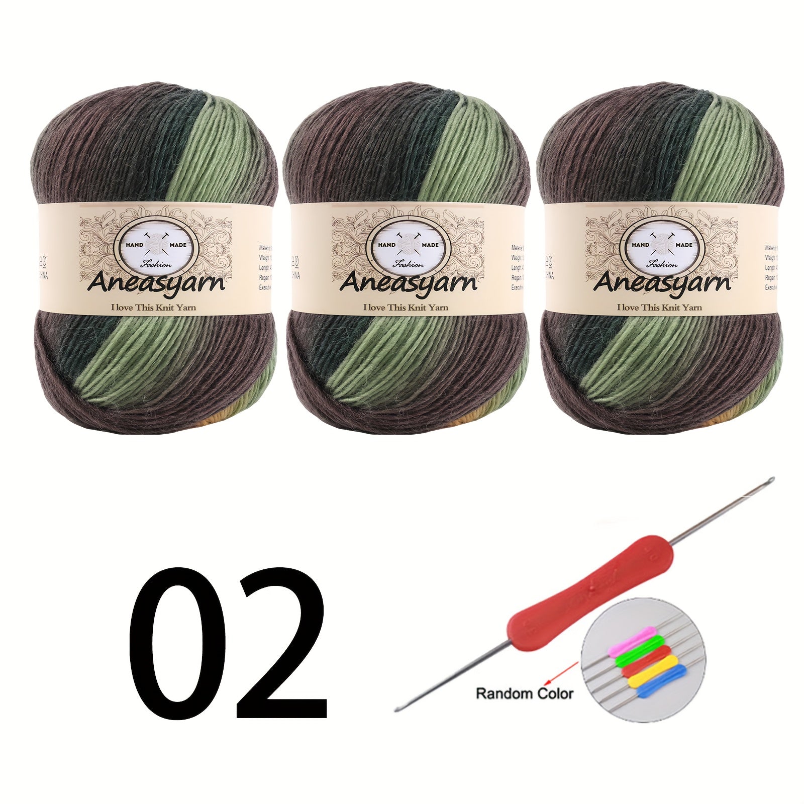 3pcs 100g Rainbow Yarn 3 0 4 0 Double Crochet Fine Rainbow Line Yarn