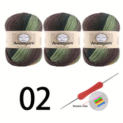 3pcs 100g Rainbow Yarn 3 0 4 0 Double Crochet Fine Rainbow Line Yarn