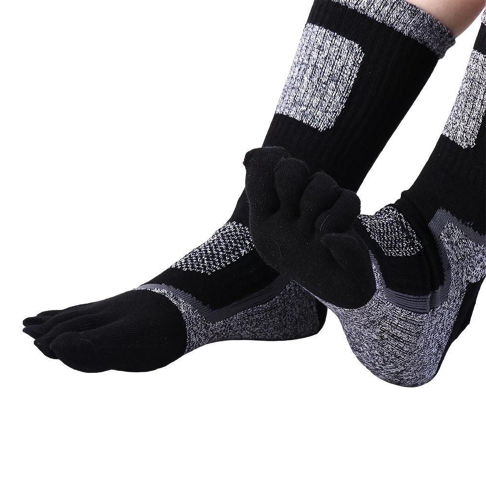Men's Cotton Mid-calf Five Finger Socks - Outdoor Mountaineering Running