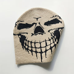 Ghost Face Jacquard Beanie Unisex Hip Hop Knit Hat Warm Skull Cap