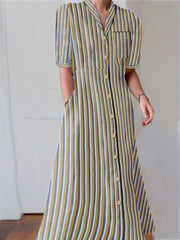 Stripe Print Maxi Dress