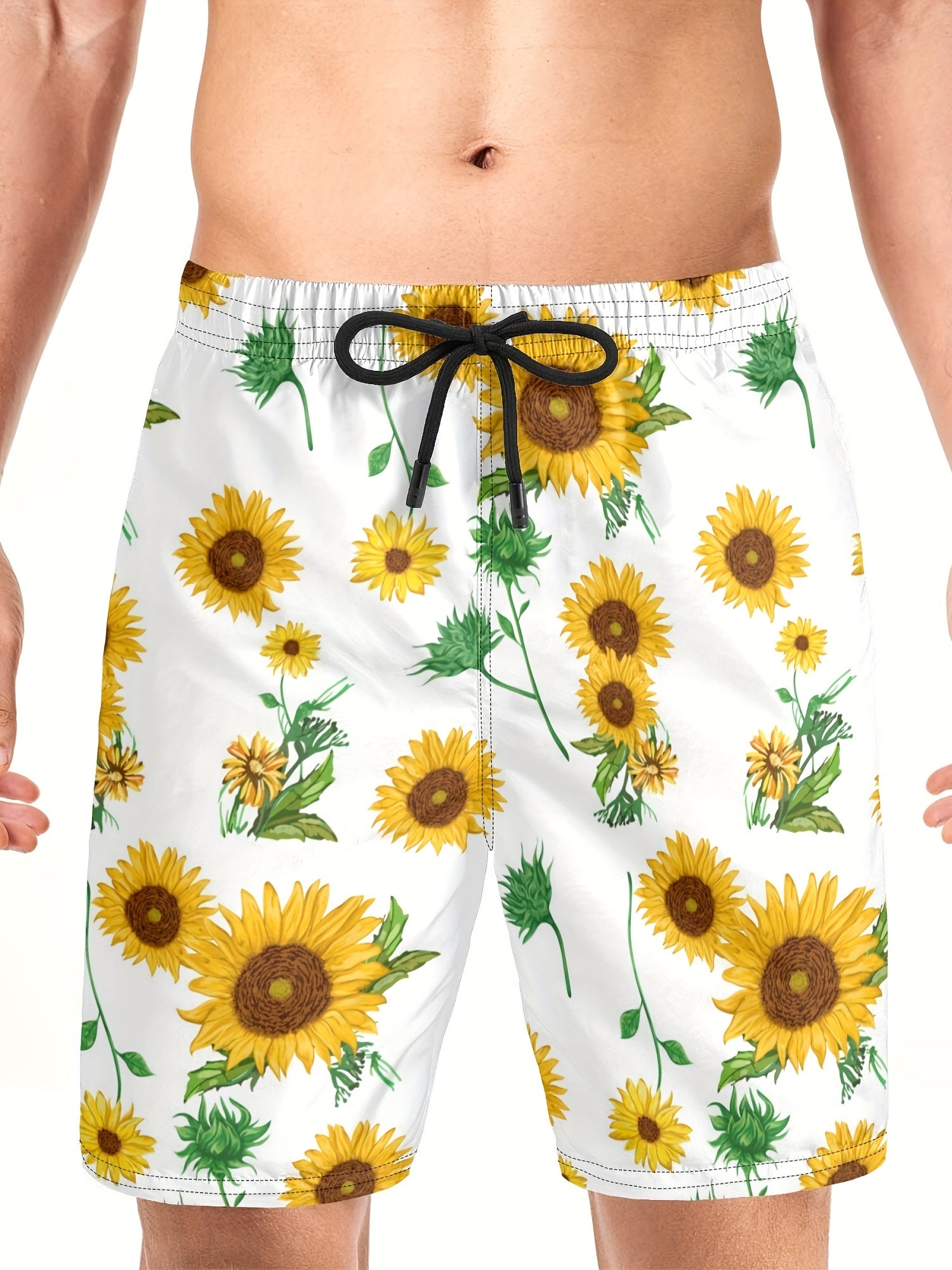 Tropical Quick Dry Mens Swim Trunks for Beach Pool