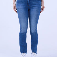 High Stretch Fringe Trim Skinny Jeans