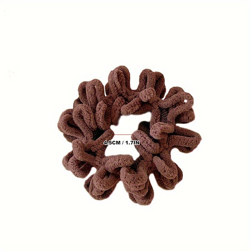 5pcs Plush Hair Rings High Elastic Hair Rope