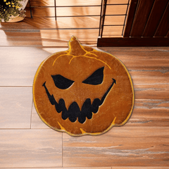 Halloween Pumpkin Decoration Rug Soft Modern Non Slip Faux Cashmere