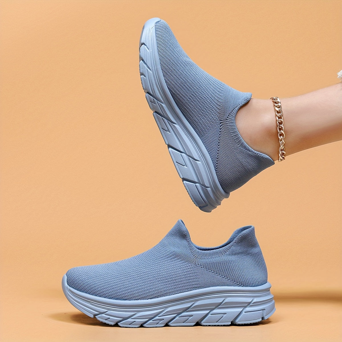 Breathable Slip-On Mesh Running Shoes Soft Comfort Outdoor Sneakers