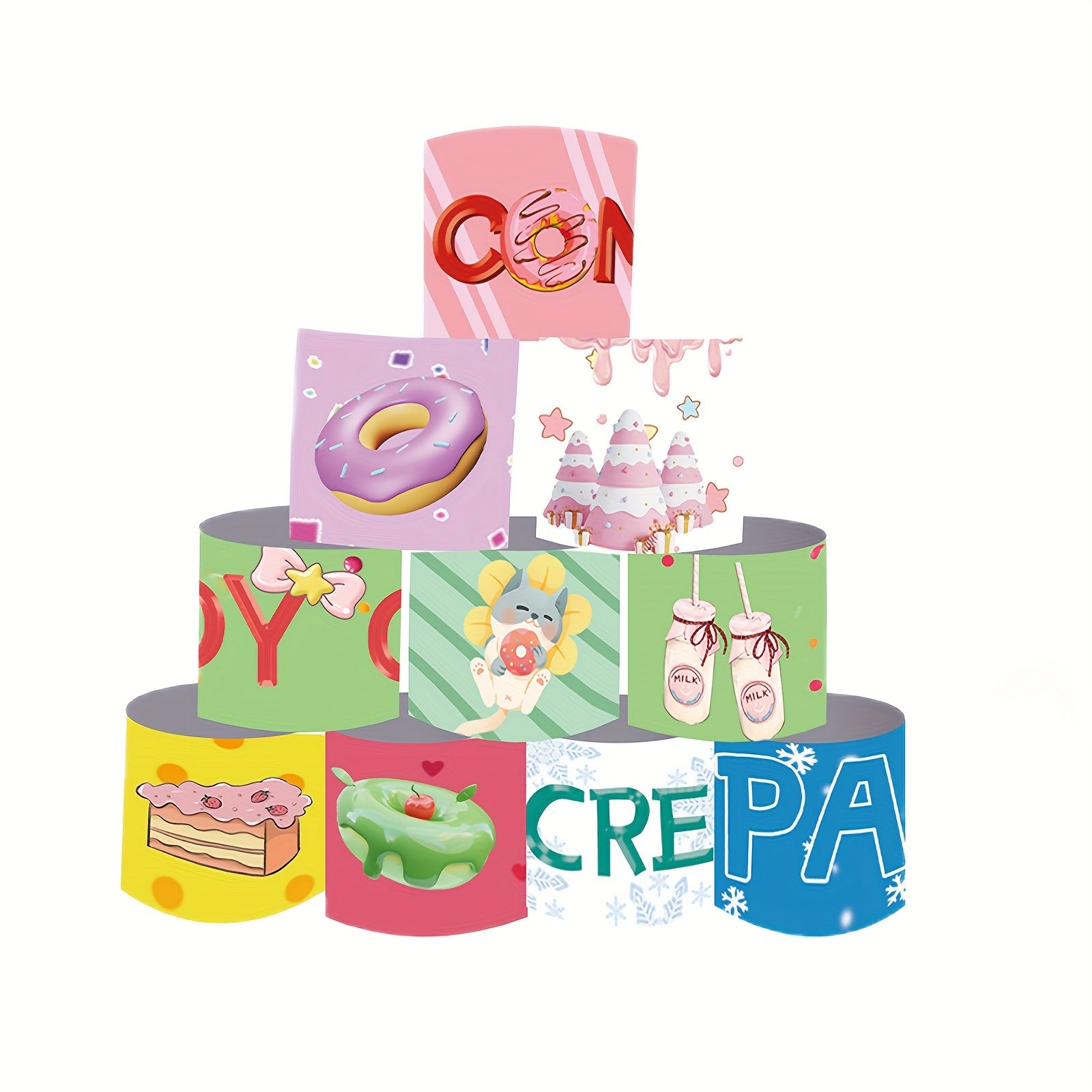 12pcs Donut Ice Cream Slap Bracelets Kids Party Favors