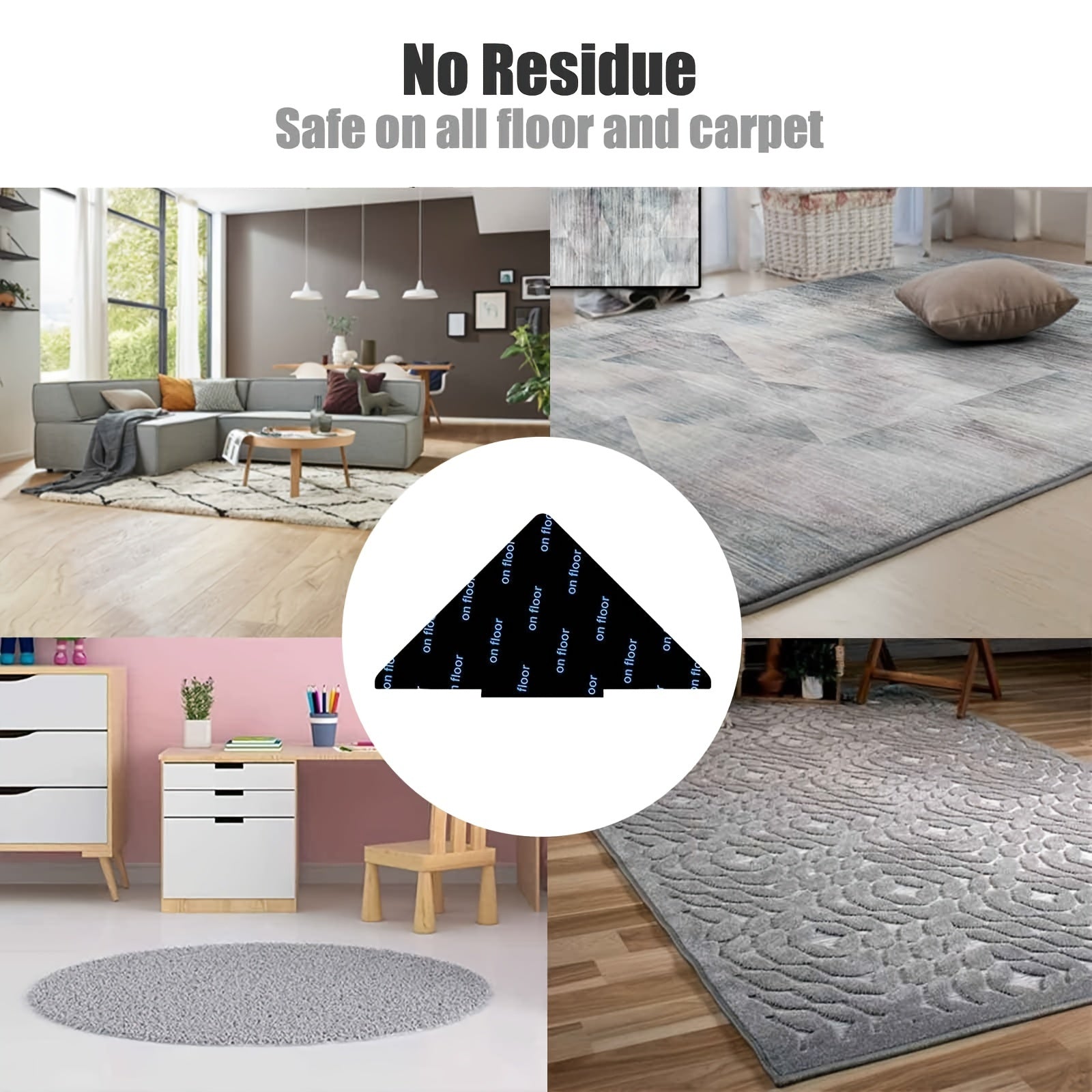 8pcs Reusable Rug Tape Double Sided Floor Mat Pad