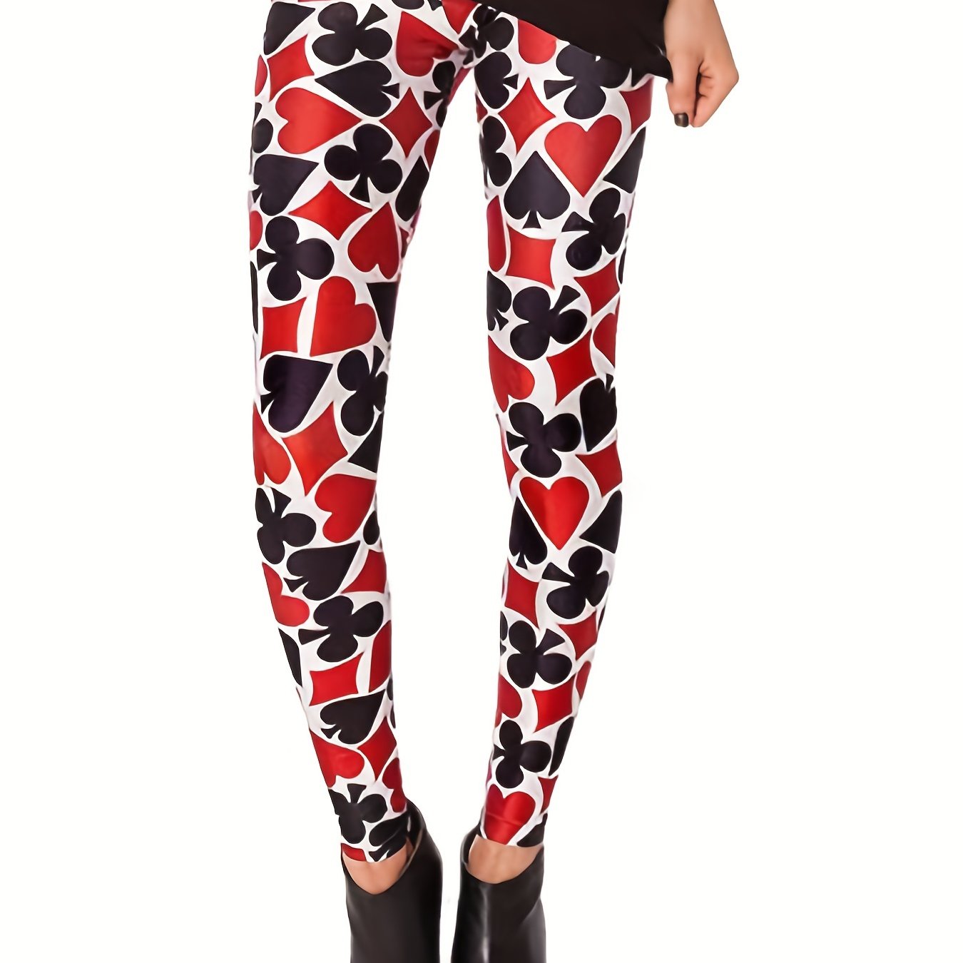 All Over Print Skinny Leggings Casual Stretchy Leggings Women's Clothing
