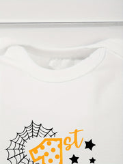 Halloween Baby Bodysuits First Halloween Letter & Pumpkin Pattern Print