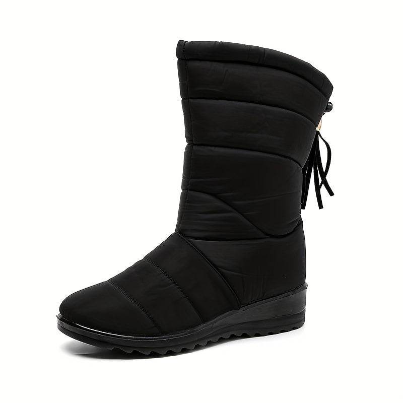 Tassel Decor Round Toe Soft Snow Boots Waterproof Winter Boots
