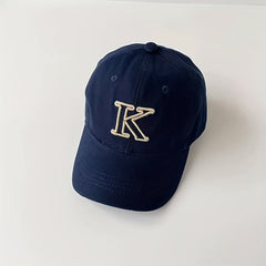Kids Letter K Baseball Cap Adjustable Sun Hat for Outdoor Activities